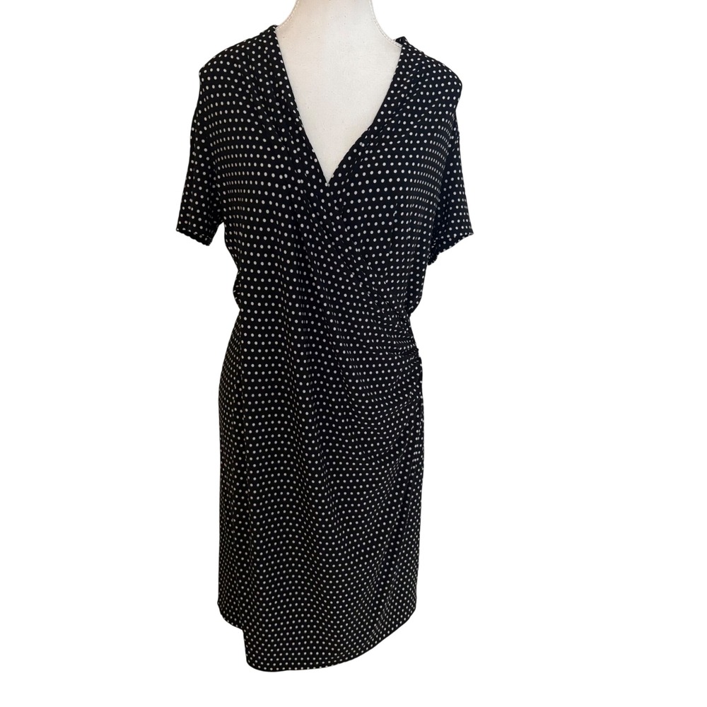 NORMA KAMALI‎ Faux wrap Polka Dot Dress Size Large